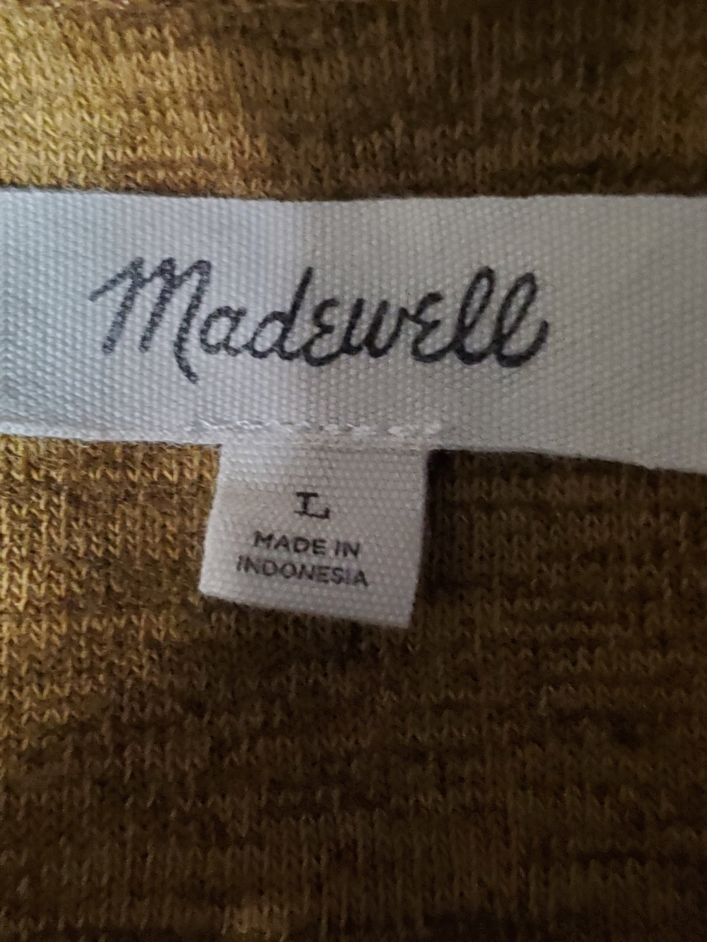 Madewell Mustard Yellow V-Neck Short Sleeve Tee Women's Size L - Picture 5 of 6